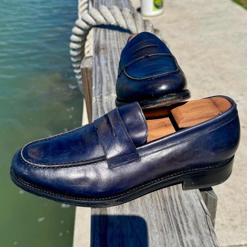 Men's Salvatore Ferragamo Blue Leather Loafers